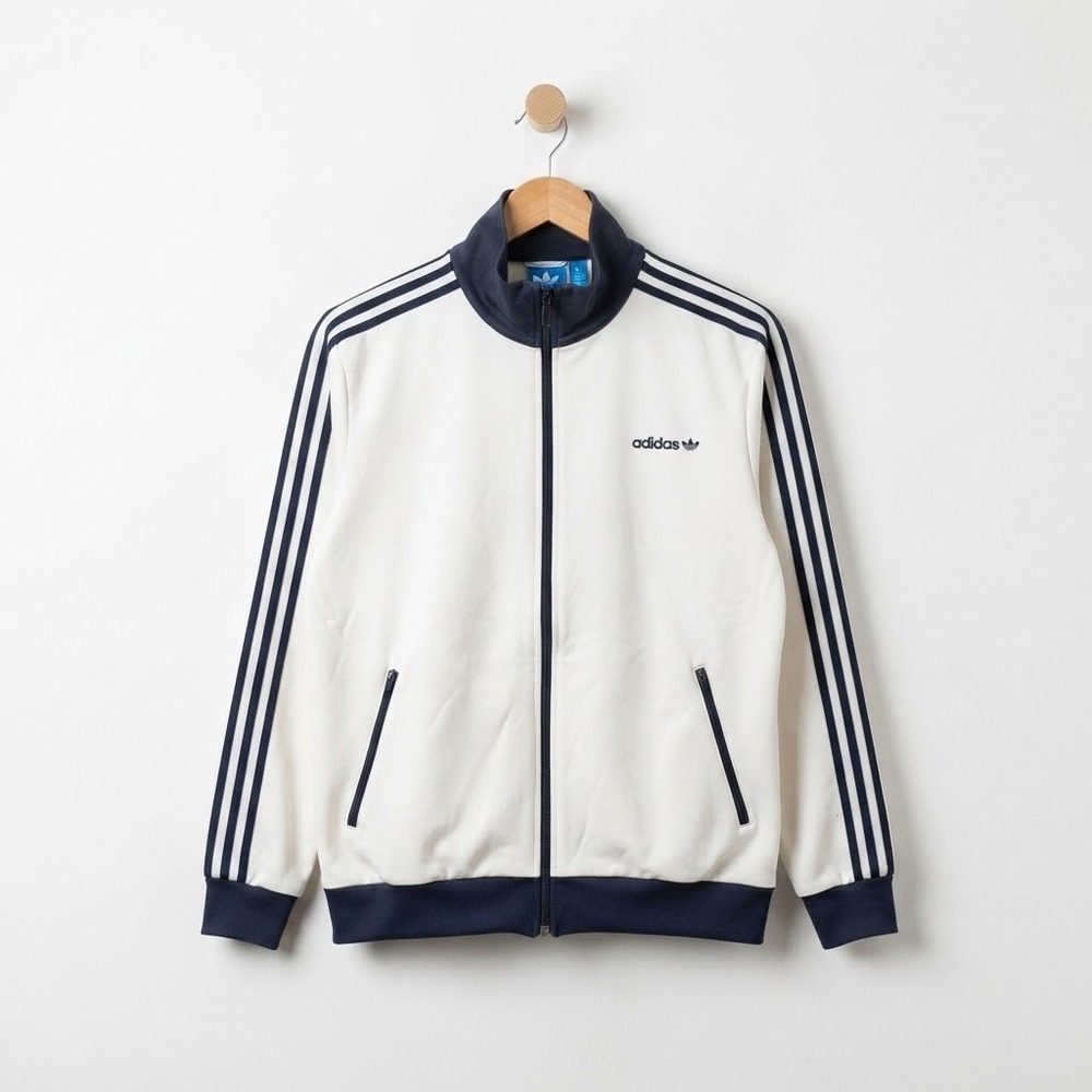 Adidas Trefoil Retro Zip Track Jacket Blokecore Streetwear Indie XL White Navy